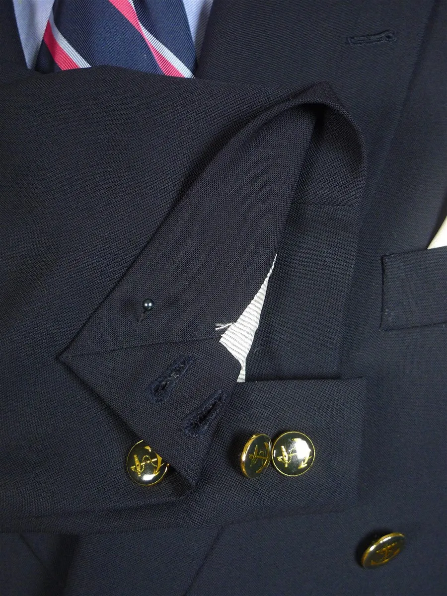 24/0988 immaculate vintage scabal savile row bespoke navy blue 3-ply twist d/b blazer 42 regular to long