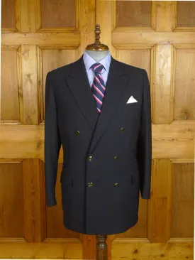 24/0988 immaculate vintage scabal savile row bespoke navy blue 3-ply twist d/b blazer 42 regular to long