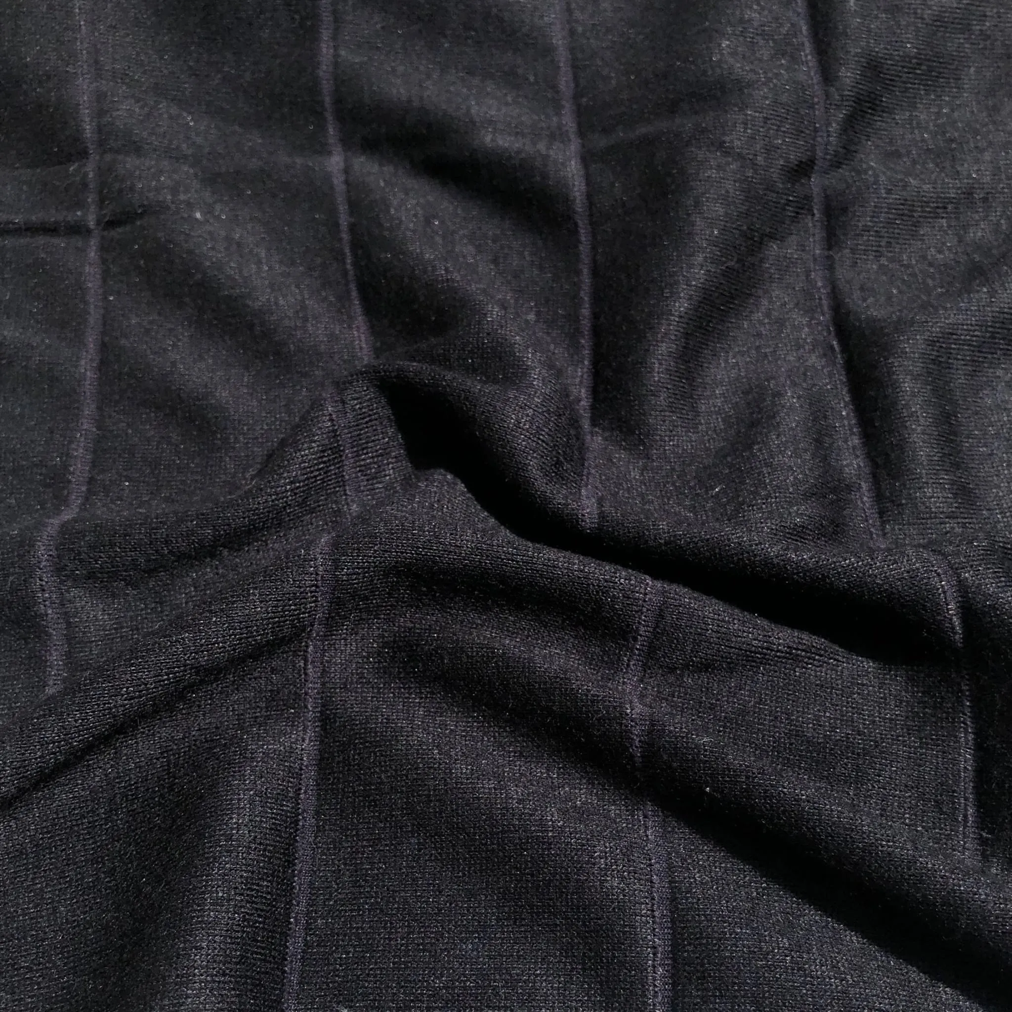 68" Black Striped Modal Spandex Stretch Blend Piece Dyed Knit Fabric By the Yard