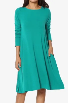 Allie Long Sleeve Jersey A-Line Dress