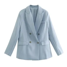 Amy Fashion - Double Breasted Blazer Coat