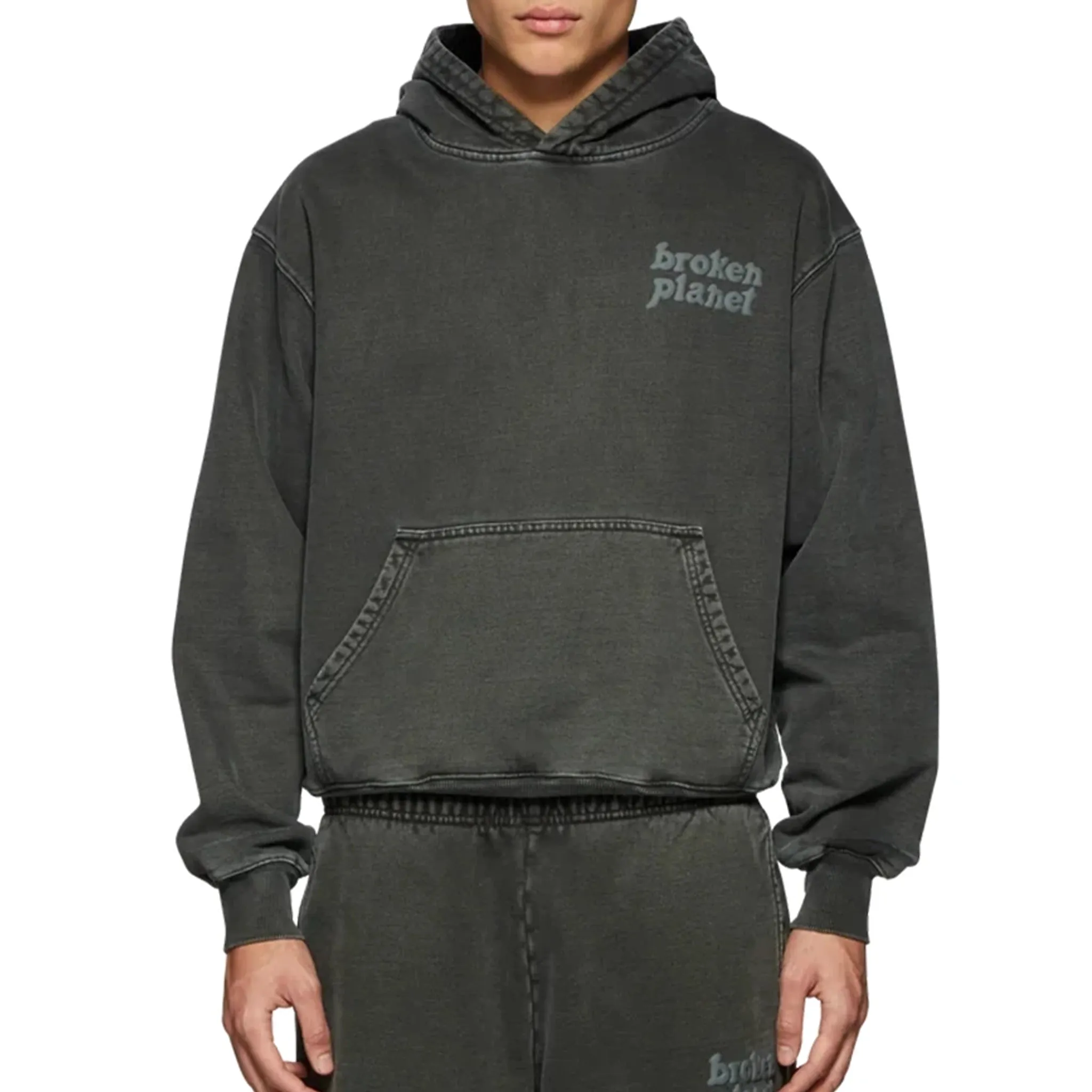 Broken Planet Basics Washed Soot Black Hoodie