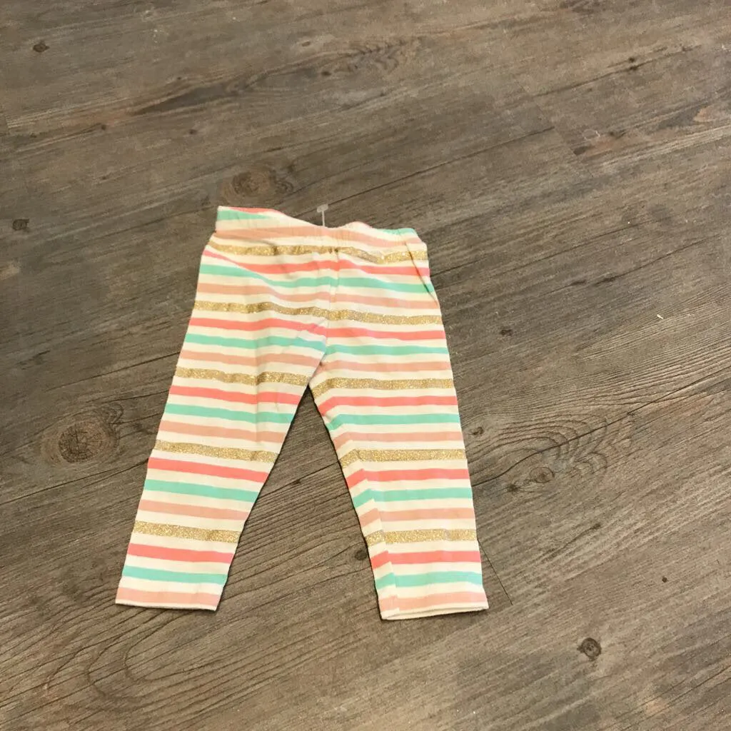 Carter's Striped Sparkly 6m Cotton Leggings