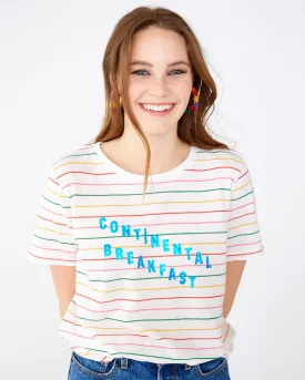 Continental Breakfast Striped Tee