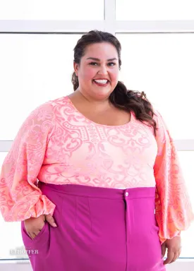 Essential Tabitha Top - Jewel Box Pink Burnout