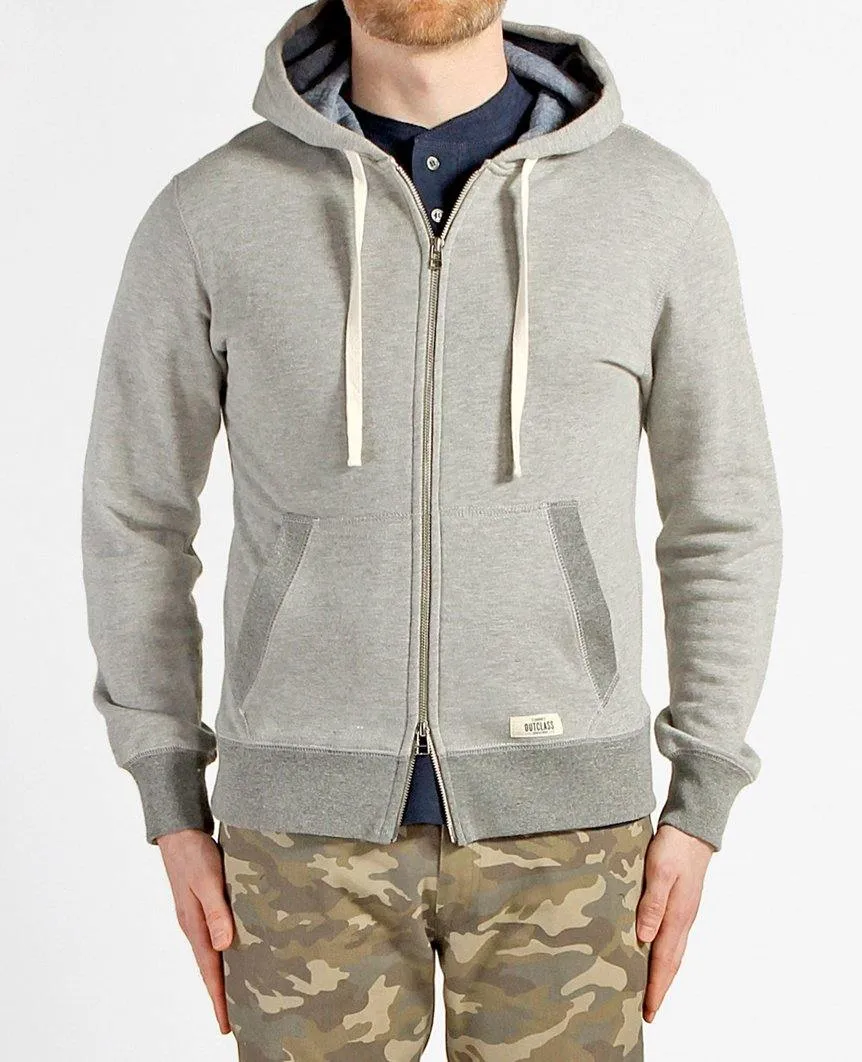 French Terry Zip-up Hoody Heather Grey