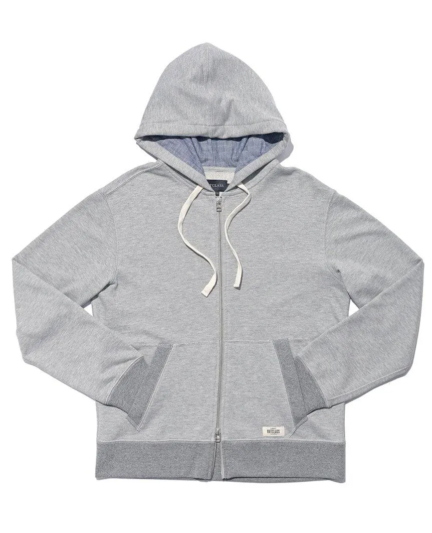 French Terry Zip-up Hoody Heather Grey