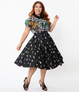 Hell Bunny Plus Size 1950s Trick Or Treat Swing Skirt