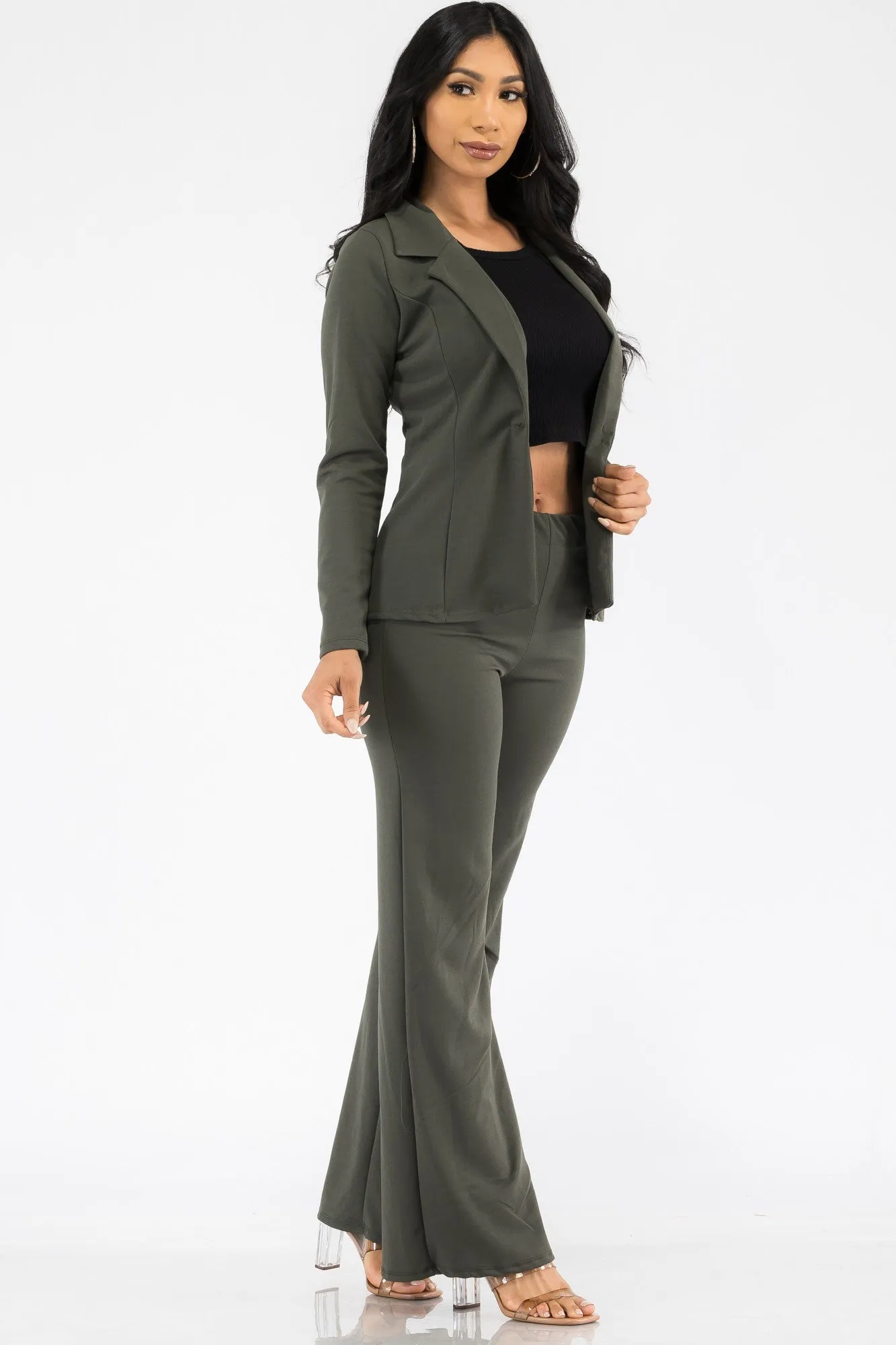 HH715R-SL - 2PC BLAZER AND PANT SUIT