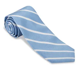 Light Blue/White Buckingham Striped Necktie - F2794