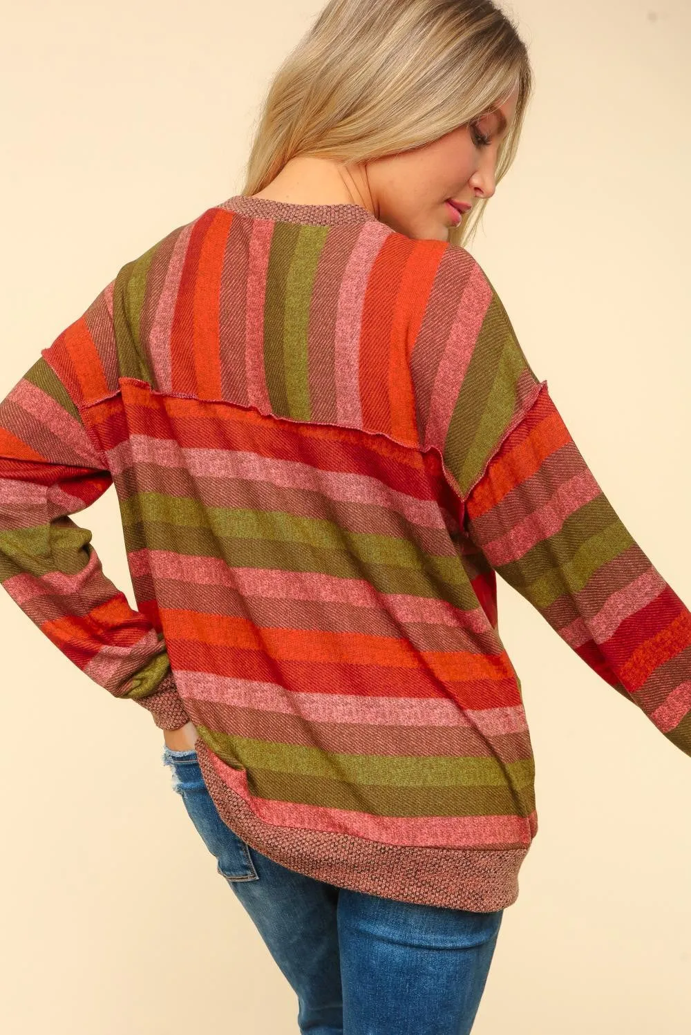 Oversize Striped Knit Top