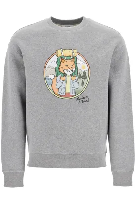 "rambling fox print sweat NM00314KM0307 MEDIUM GREY MELANGE