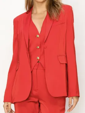 Single Button Diagonal Pocket Blazer