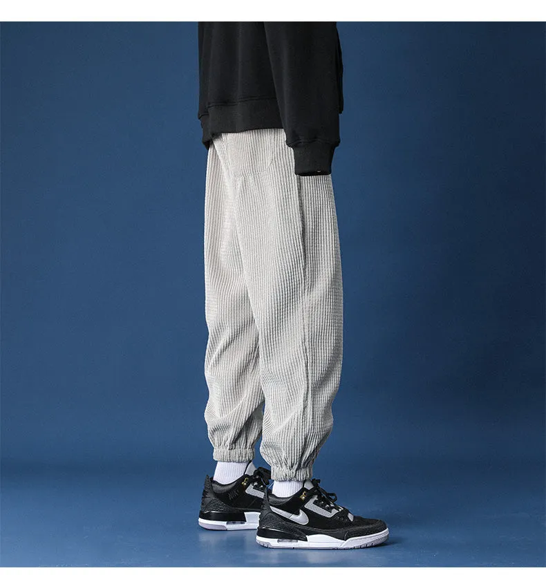 Straight Leg Corduroy Gray Jogger Pants