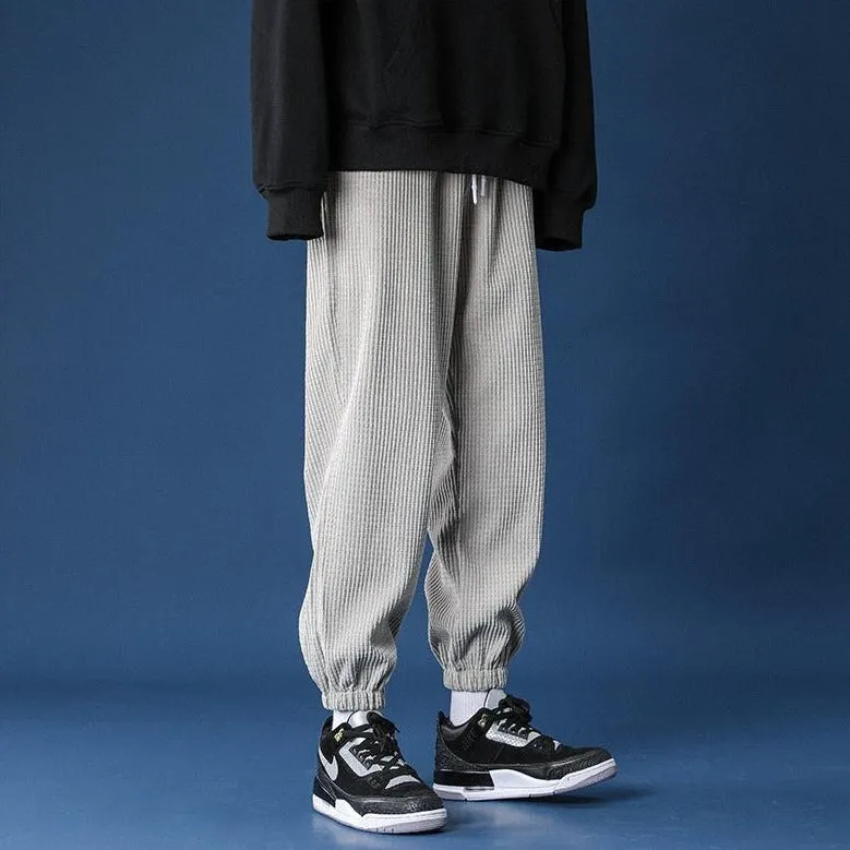 Straight Leg Corduroy Gray Jogger Pants