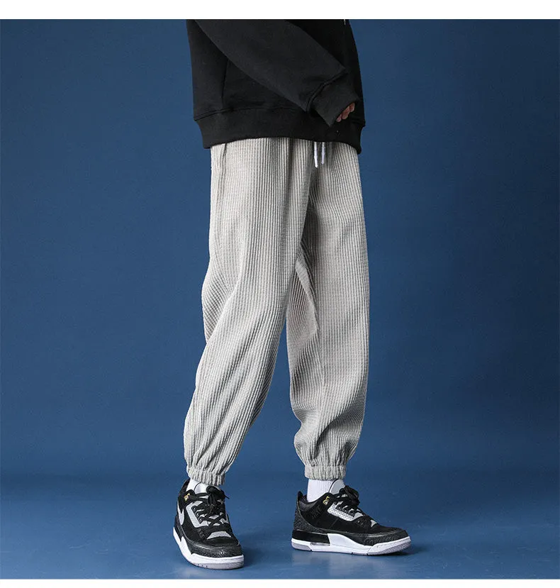 Straight Leg Corduroy Gray Jogger Pants