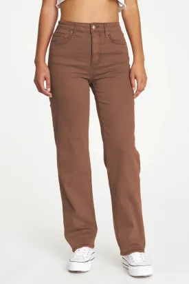 Sundaze Carpenter High Rise Utility Jean ~ Caramel