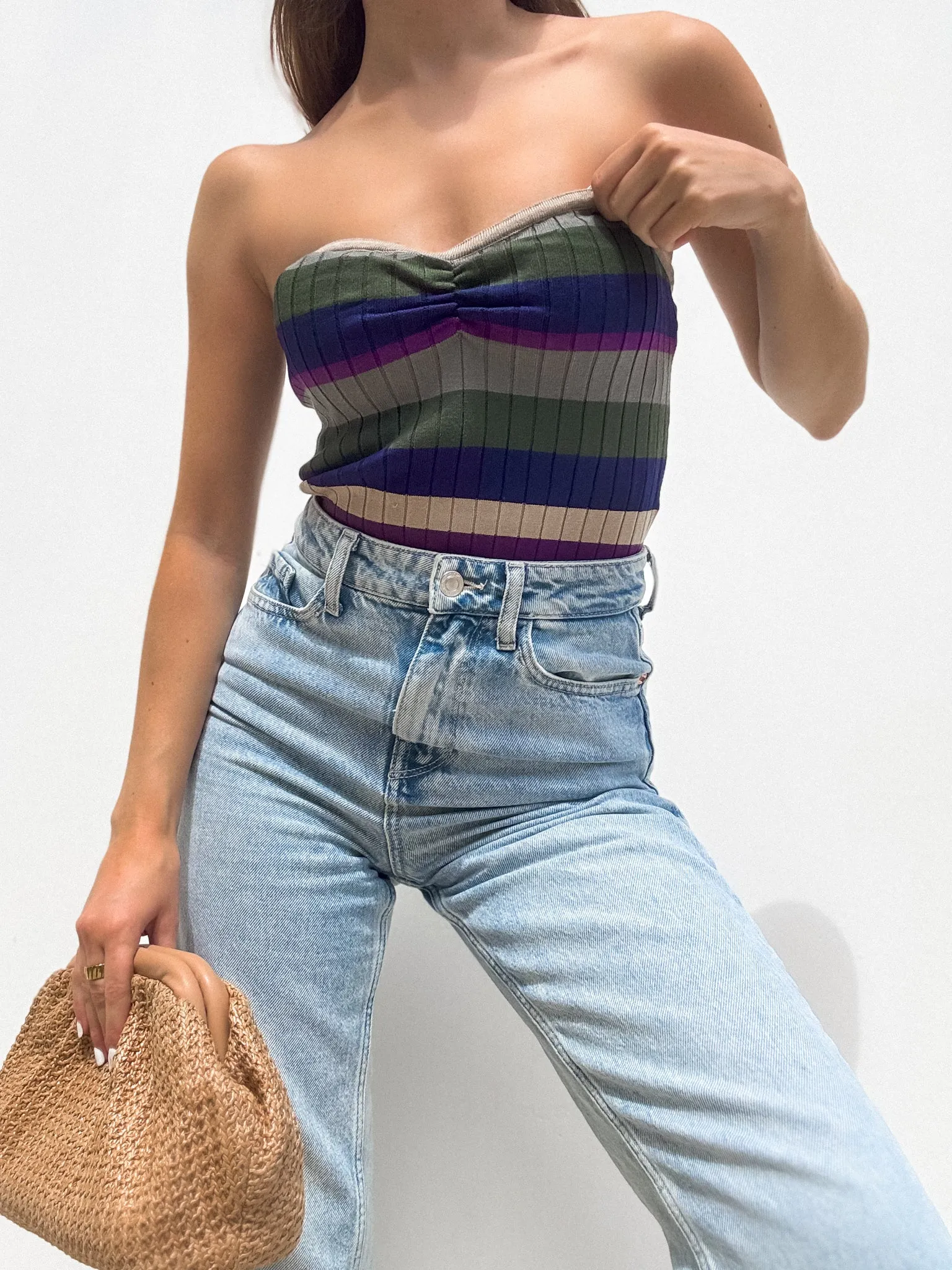 Texas Sun Stripe Tube Top