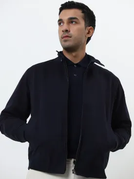 WES Casuals Navy Relaxed-Fit Cotton Jacket